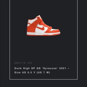 Nike dunk high Syracuse